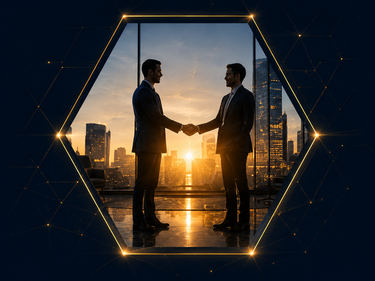 Business professionals shaking hands