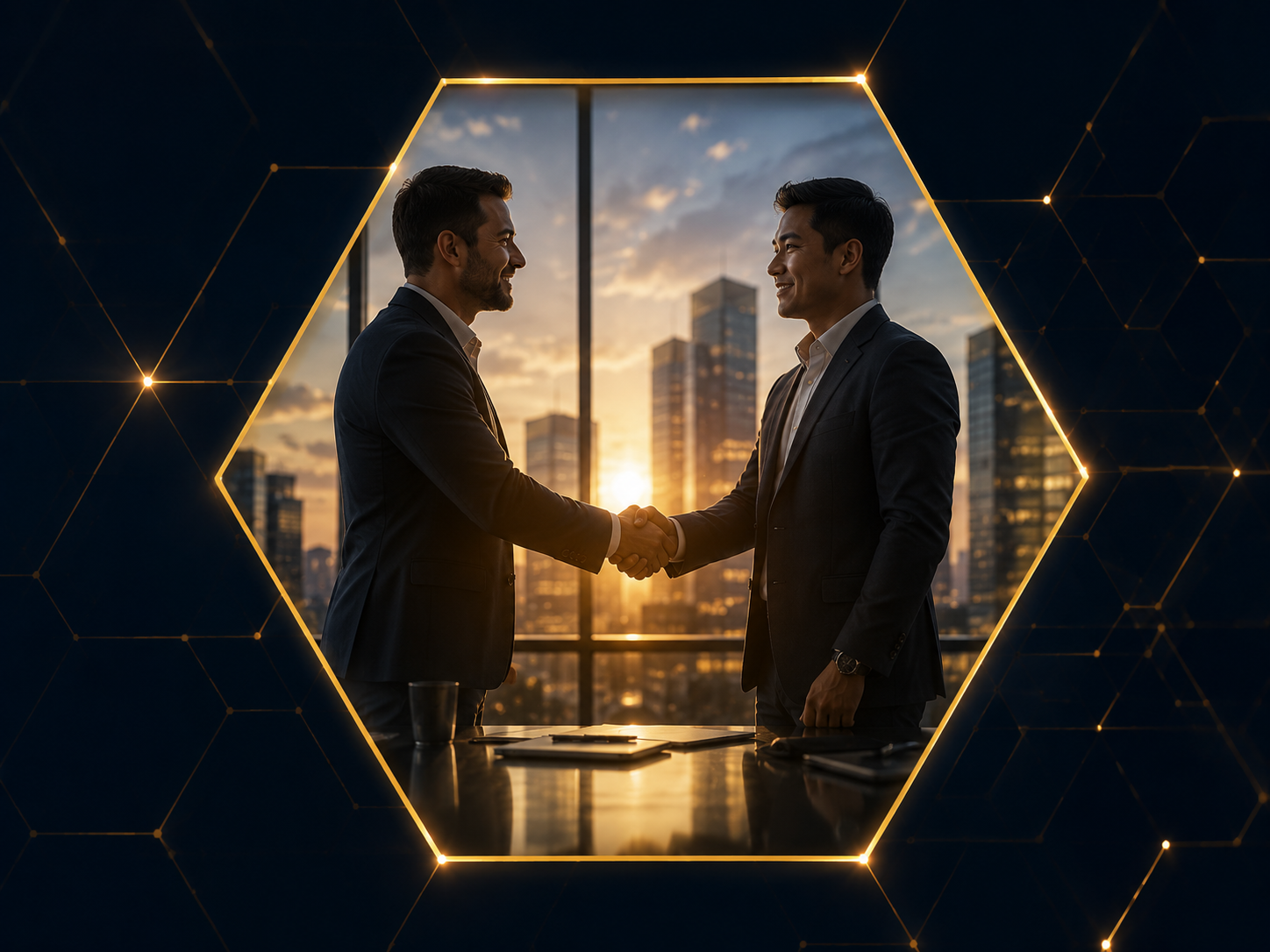 Business handshake visual